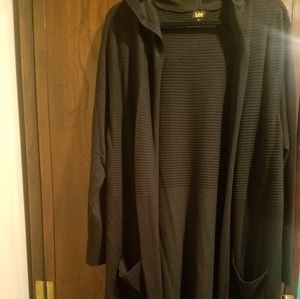 Lee hooded long ribbed sweater..